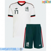 Camisa de time de futebol México Orbelin Pineda #17 Replicas 2º Equipamento Infantil Mundo 2026 Manga Curta (+ Calças curtas)